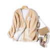 AMOR LIVE Cashmere Elegant Faux Fur Coat For Women Warm Soft Fur Jacket Female Plush Overcoat Pocket Casual Chic Splice Coat