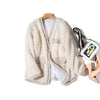 AMOR LIVE Cashmere Elegant Faux Fur Coat For Women Warm Soft Fur Jacket Female Plush Overcoat Pocket Casual Chic Splice Coat