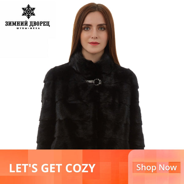 Natural women fur coat Fashion Slim jacket mink fur coat Short-sleeve fur vest  Short genuine fur coat Mandarin Collar