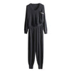 2019 Top Fashion New Women's Knit Suit Playful Small Pocket Temperament V-neck Cashmere Sweater Trousers Warm 2 Piece Woman