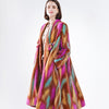 Fang Tai Fur 2019 Winter Women Import Velvet Mink Fur Coat V-Neck Colorful Striped Mink Coats Women's Long Real Mink Fur Coats