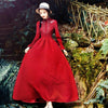 New High Quality Explosions Leisure Elegant embroidery red Dresses  Women  spring  Casual Shirt Dress