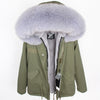 NEW 2019 real raccoon fur collar hooded winter jacket women parka fur coat fashion Thick Warm Streetwear