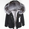 NEW 2019 real raccoon fur collar hooded winter jacket women parka fur coat fashion Thick Warm Streetwear