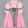 NEW 2019 real raccoon fur collar hooded winter jacket women parka fur coat fashion Thick Warm Streetwear