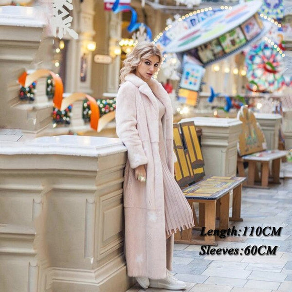 TOPFUR Winter Coat Women Genuine Leather Jackets Women Coat Plus Size Natural Mink Fur Jacket With Collar Real Fur Coat Outwear