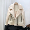 Winter short jacket Genuine Fur Coat 100% Wool Jackets Rose Suede Short Clothes Female Beige Double-faced Cool Overcoat Real Fur