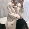 Women 2019 Winter Real Sheep Shearing Fur Jacket Female Plush Thick Warm Natural Lamb Fur Wool Long Coat Oversize Overcoat K293