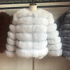 2019 55CM Real Fox Fur Coat Women Warm Real Fox Fur Coat Short Slim Winter Genuine Fur Jacket Fashion Outwear Luxury Natural Fox