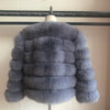 2019 55CM Real Fox Fur Coat Women Warm Real Fox Fur Coat Short Slim Winter Genuine Fur Jacket Fashion Outwear Luxury Natural Fox
