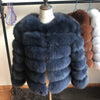 2019 55CM Real Fox Fur Coat Women Warm Real Fox Fur Coat Short Slim Winter Genuine Fur Jacket Fashion Outwear Luxury Natural Fox