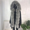 parka with fox fur big large fox fur collar and liner rabbit fur thick warm fashion new Detachable Casual style natural fur coat