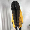 parka with fox fur big large fox fur collar and liner rabbit fur thick warm fashion new Detachable Casual style natural fur coat
