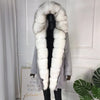 parka with fox fur big large fox fur collar and liner rabbit fur thick warm fashion new Detachable Casual style natural fur coat