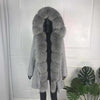 parka with fox fur big large fox fur collar and liner rabbit fur thick warm fashion new Detachable Casual style natural fur coat