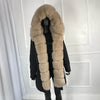 parka with fox fur big large fox fur collar and liner rabbit fur thick warm fashion new Detachable Casual style natural fur coat