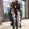 parka with fox fur big large fox fur collar and liner rabbit fur thick warm fashion new Detachable Casual style natural fur coat