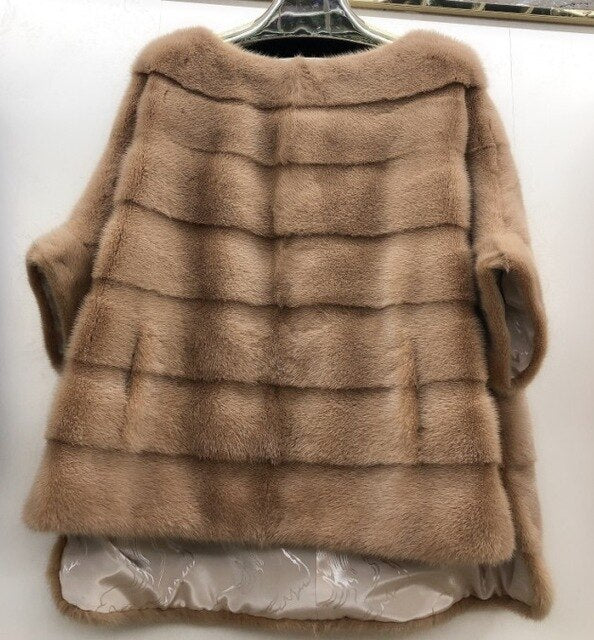New real mink fur coat women winter thick warm natural fur outerwear genuine leather real fur jacket female pullover
