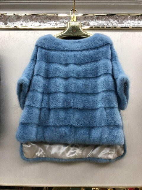 New real mink fur coat women winter thick warm natural fur outerwear genuine leather real fur jacket female pullover