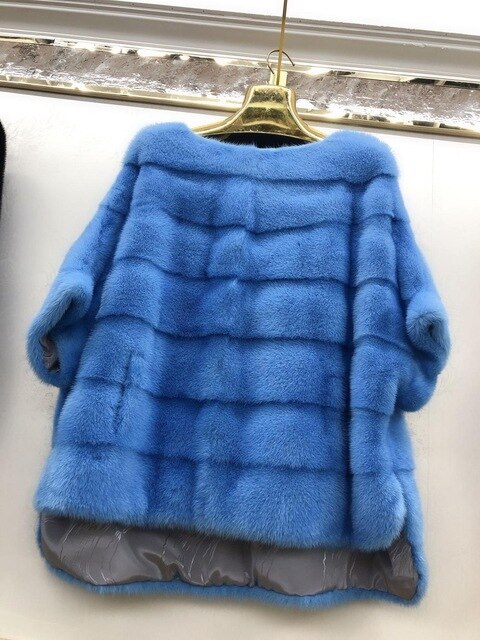 New real mink fur coat women winter thick warm natural fur outerwear genuine leather real fur jacket female pullover
