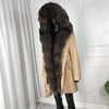 parka with fox fur big large fox fur collar and liner rabbit fur thick warm fashion new Detachable Casual style natural fur coat