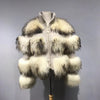 Ppink java QC19017  real fur coat women winter fashion jacket real raccoon fur coat  new available