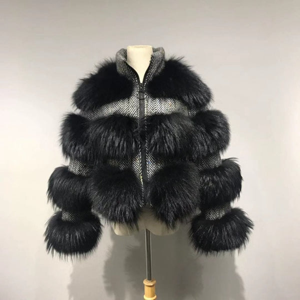 Ppink java QC19017  real fur coat women winter fashion jacket real raccoon fur coat  new available