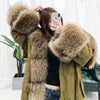 Oversized Fur Collar Duck Down Coat Real Fur Coat Winter Jacket Women Parka Natural Raccoon Fox Fur Detachable Loose 2019