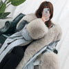 Oversized Fur Collar Duck Down Coat Real Fur Coat Winter Jacket Women Parka Natural Raccoon Fox Fur Detachable Loose 2019