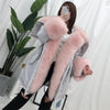 Oversized Fur Collar Duck Down Coat Real Fur Coat Winter Jacket Women Parka Natural Raccoon Fox Fur Detachable Loose 2019