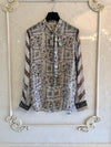 2019 women ladies women print silk blouse shirt top