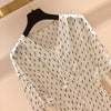 2019 new ladies fashion long-sleeved sexy casual silk top 1015