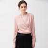 19m heavy double Shuang silk shirt female 2019 spring new silk satin suit collar shirt women
