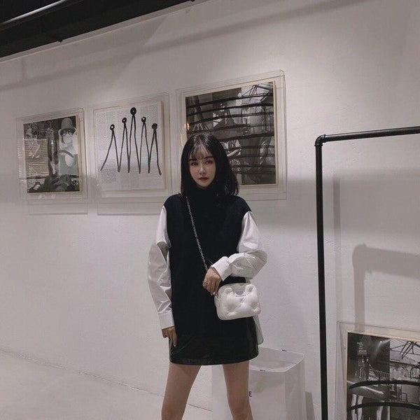2019 winner new women knitted patchwork casual shirt female fashion long sleeve shirt blouse tops ddxgz3 10.13