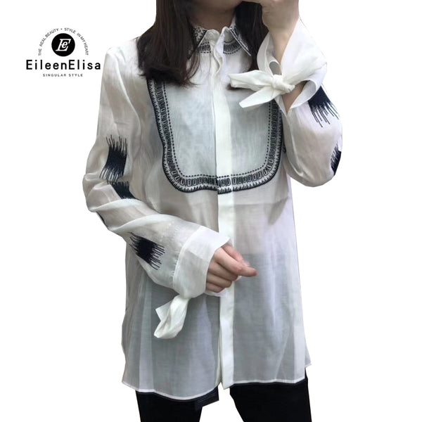 Cotton Blouses Women Long Sleeve Casual Shirt Turn-down Collar Female Blouse