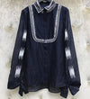 Cotton Blouses Women Long Sleeve Casual Shirt Turn-down Collar Female Blouse