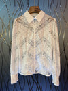 A Perspective of New Female Turn-collar Lace Embroidery in Early Autumn of 2019