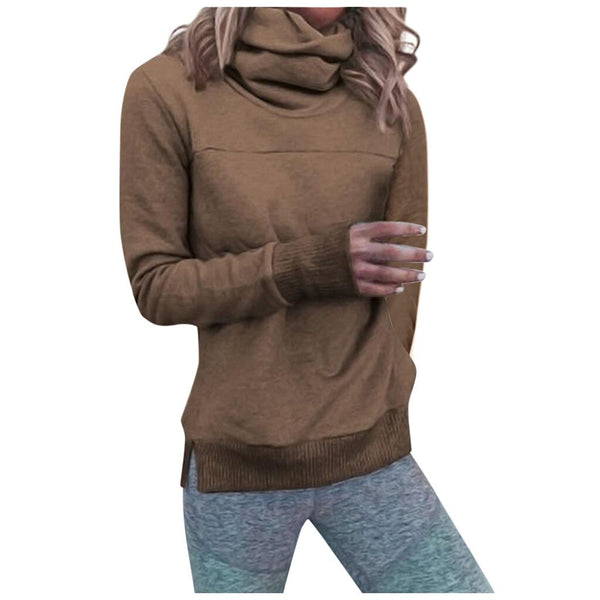New Style Women Sweatershirts Popular Ladies Costume High Neck Long Sleeve Sweatshirt Pullover Shirt Girls Tops Blouse Chandail