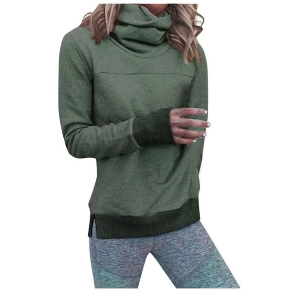 New Style Women Sweatershirts Popular Ladies Costume High Neck Long Sleeve Sweatshirt Pullover Shirt Girls Tops Blouse Chandail