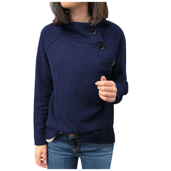 New Style Women Sweatershirts Popular Ladies Costume High Neck Long Sleeve Sweatshirt Pullover Shirt Girls Tops Blouse Chandail