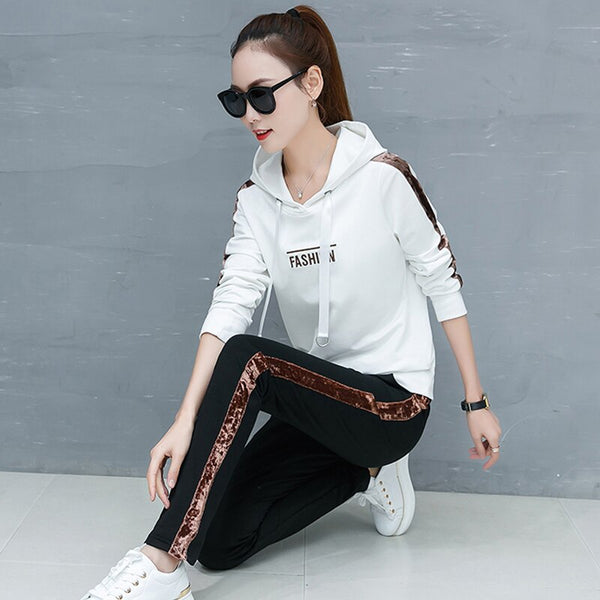 2019 spring and autumn fashion suit women casual hooded korean version of the influx of new women was thin piece