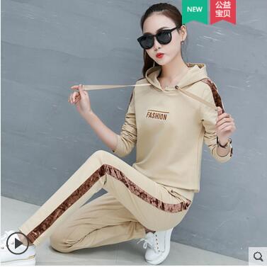 2019 spring and autumn fashion suit women casual hooded korean version of the influx of new women was thin piece