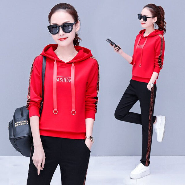 2019 spring and autumn fashion suit women casual hooded korean version of the influx of new women was thin piece