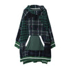 IRINACH44 Fall Winter 2019 new arrivals wool plaid patchwork oversized long hoodies women