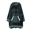 Fall Winter 2019 new arrivals wool plaid patchwork oversized long hoodies women