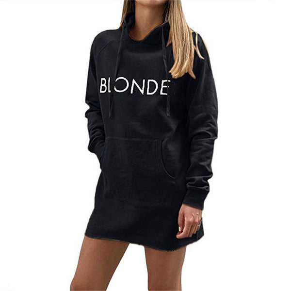 Sweatshirt Women Hoodies Long Sleeve Winter Hooded Letter Print Soft Mid plus size feminino Sweatshirt sudadera mujer drop