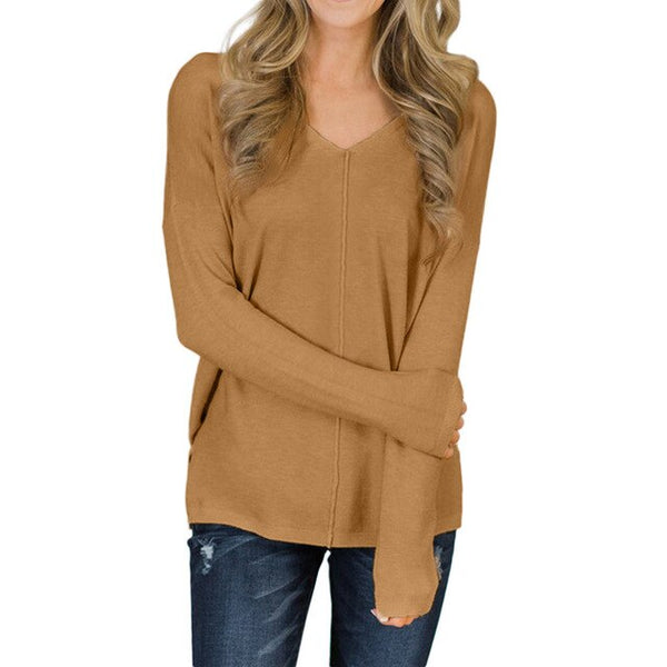 Long Sleeve V Neck  Sweatshirt Women Loose Hooded Pullover Sweatshirt Pullover Jumper harajuku hoody sweatshirt for Women
