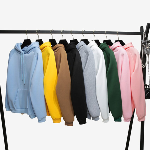 2019 winter Casual Fleece women Hoodies Sweatshirts long sleeve yellow girl Pullovers loose Hooded Female thick coat