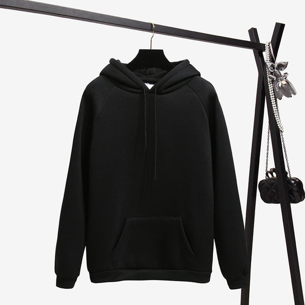 2019 winter Casual Fleece women Hoodies Sweatshirts long sleeve yellow girl Pullovers loose Hooded Female thick coat