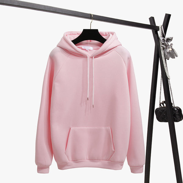 2019 winter Casual Fleece women Hoodies Sweatshirts long sleeve yellow girl Pullovers loose Hooded Female thick coat